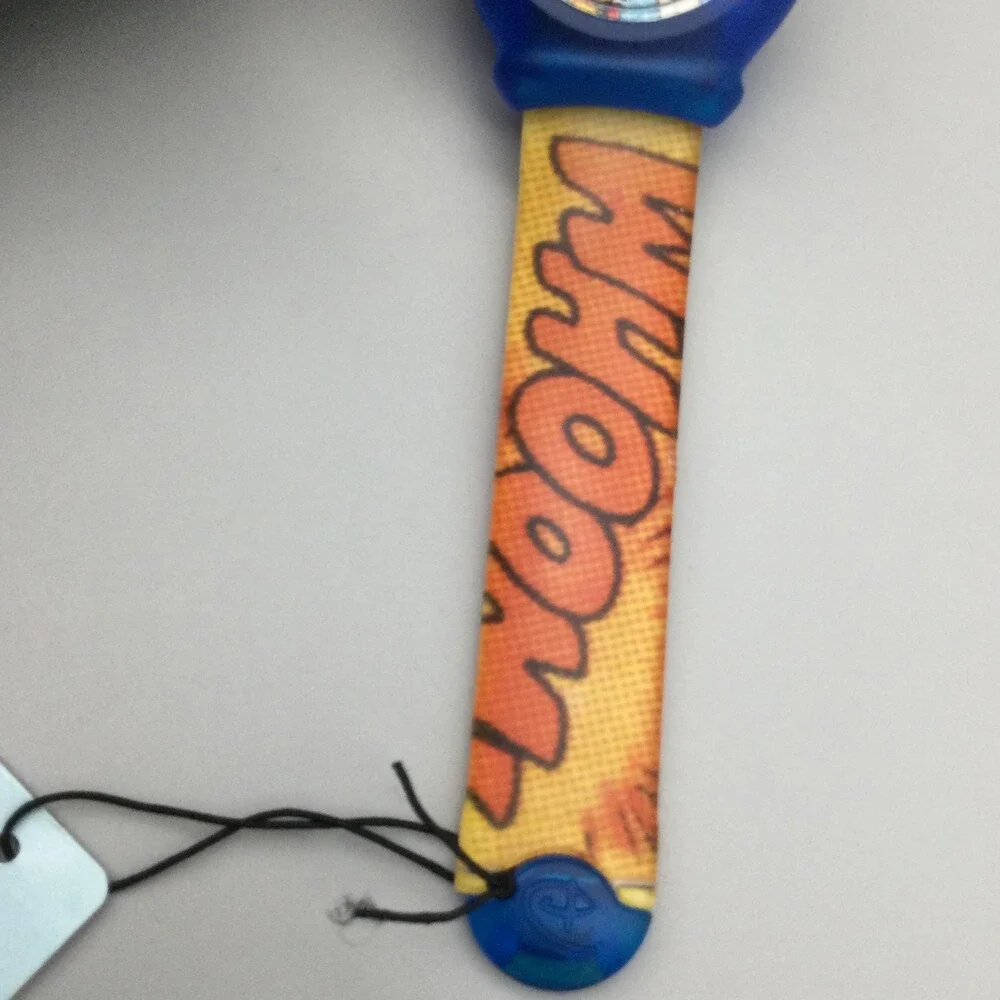 Disney Snap Donald Duck Boys Watch Blue Case Comic Dial Slap Band New Battery